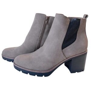 Naturalizer Brown Tan Madalynn‎ Gore Water Repellant Block Heel Bootie Sz9